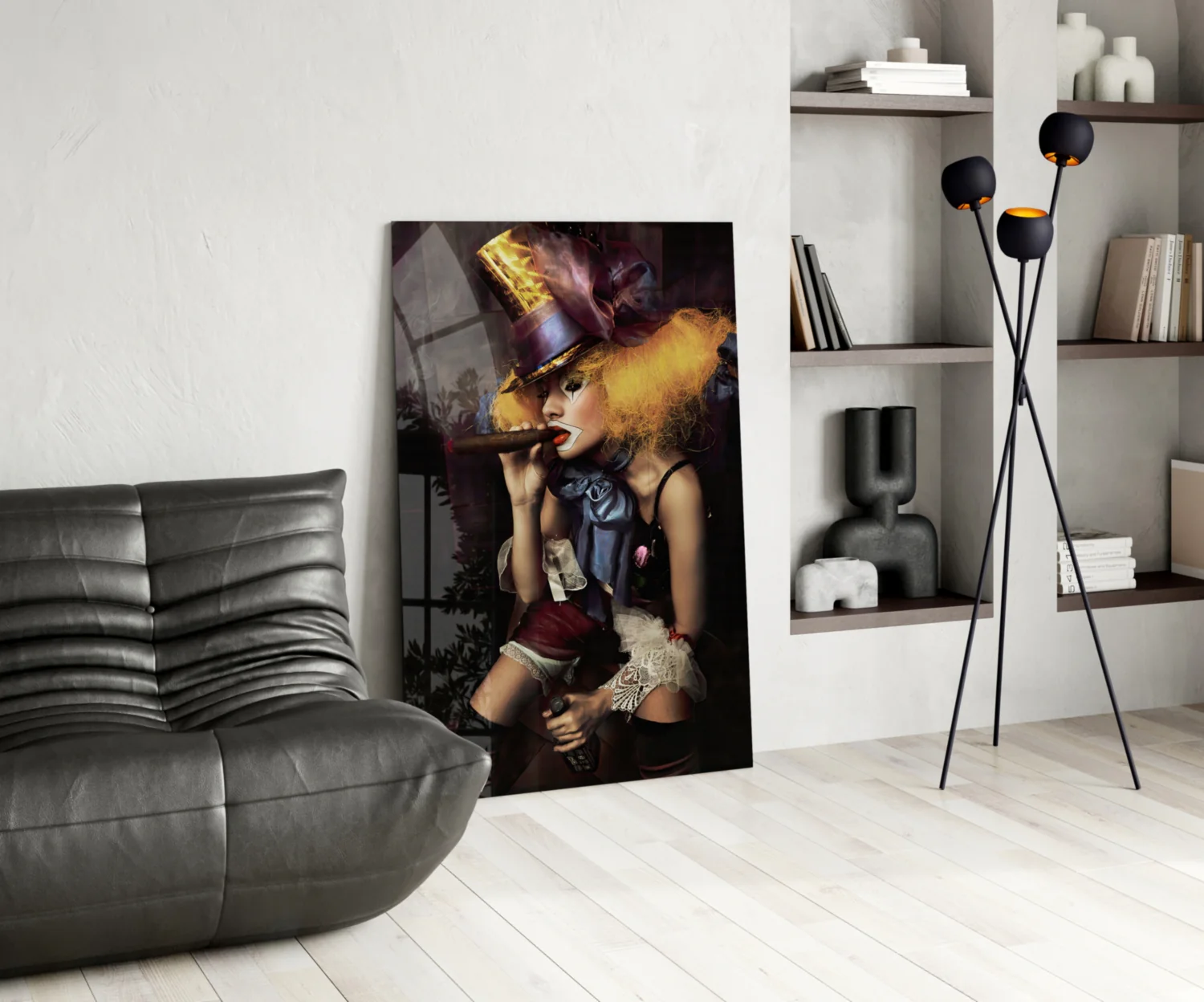 Female Clown Glass Wall Art - Image 6