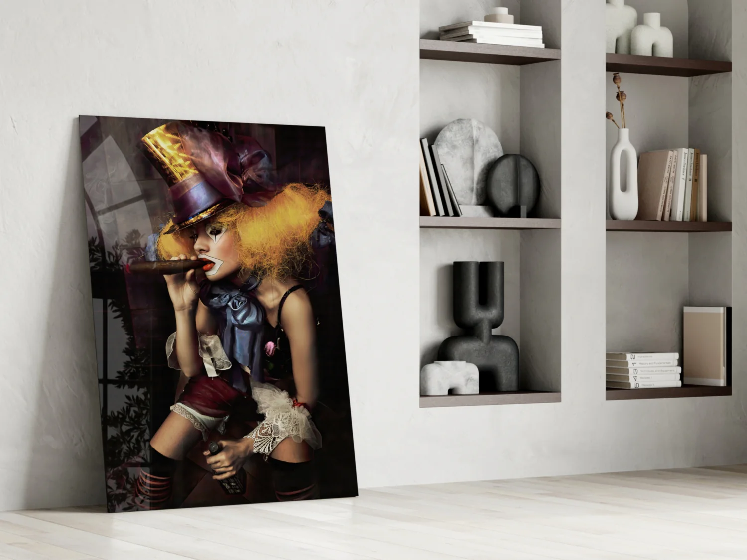 Female Clown Glass Wall Art - Image 7