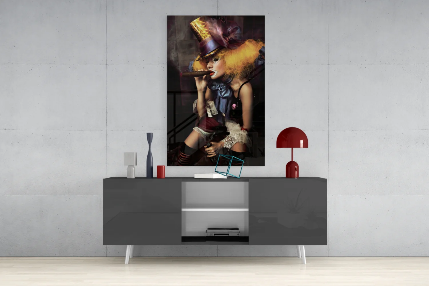 Female Clown Glass Wall Art - Image 9