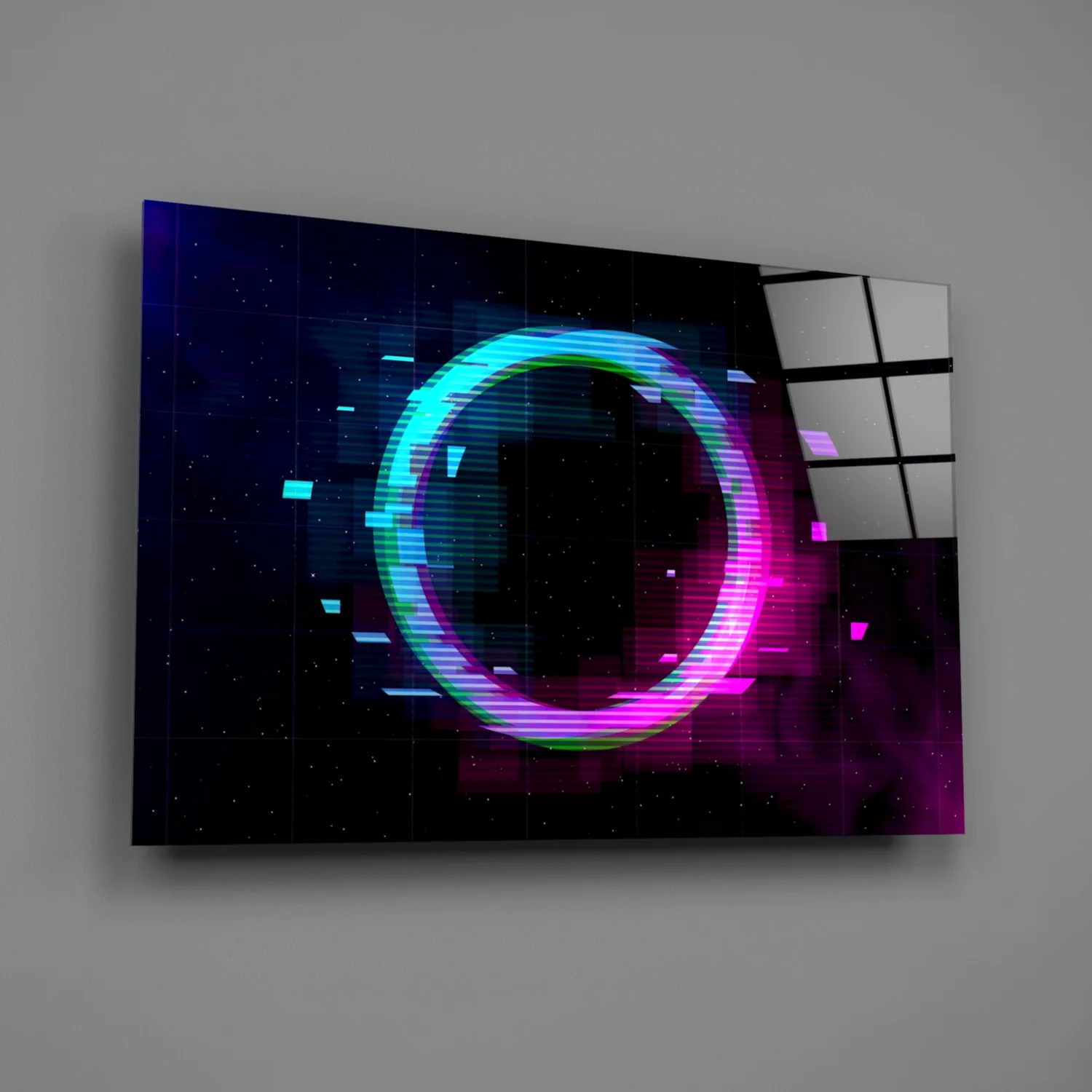 Neon Circle Glass Wall Art - Image 3