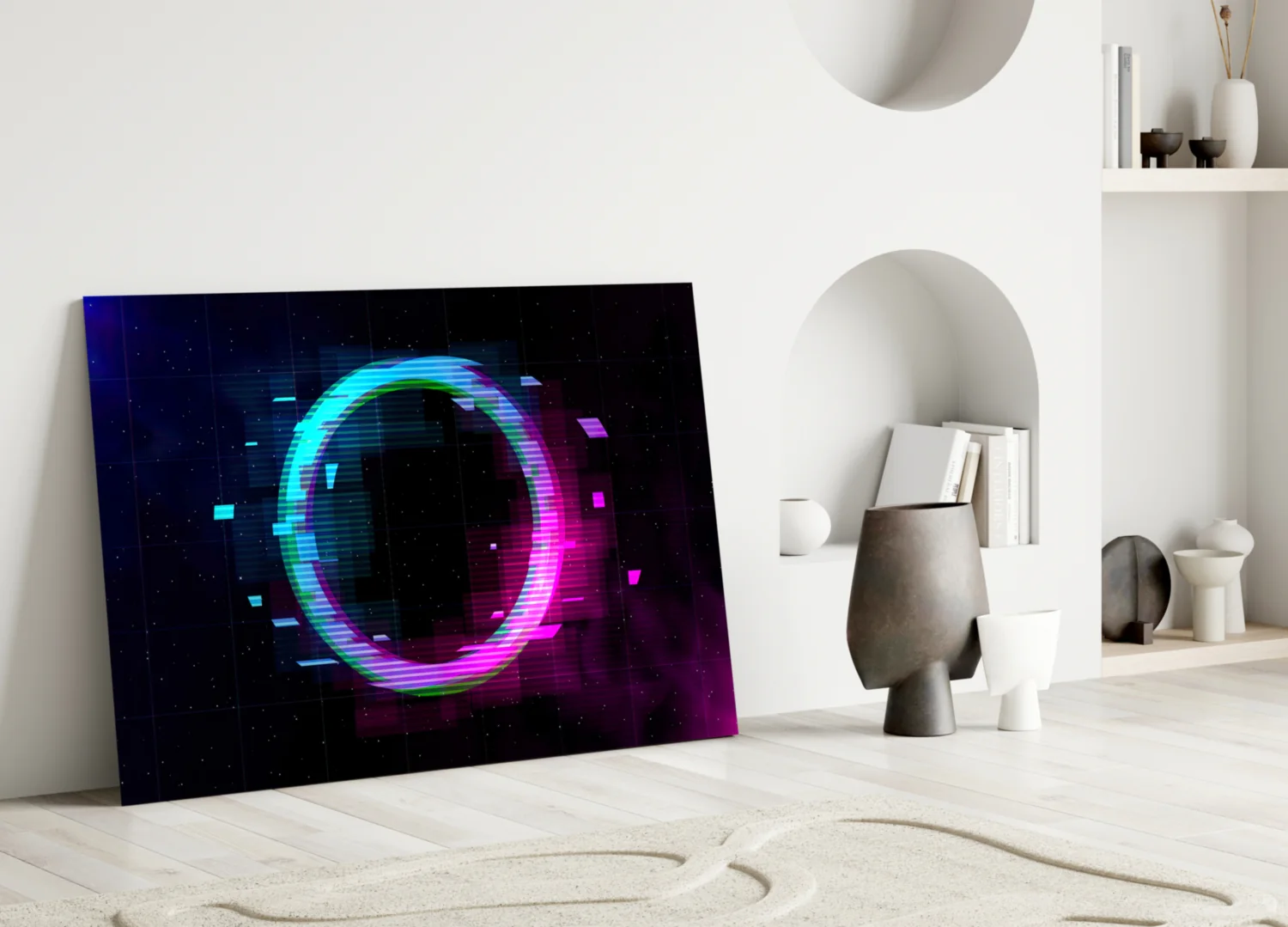 Neon Circle Glass Wall Art - Image 4