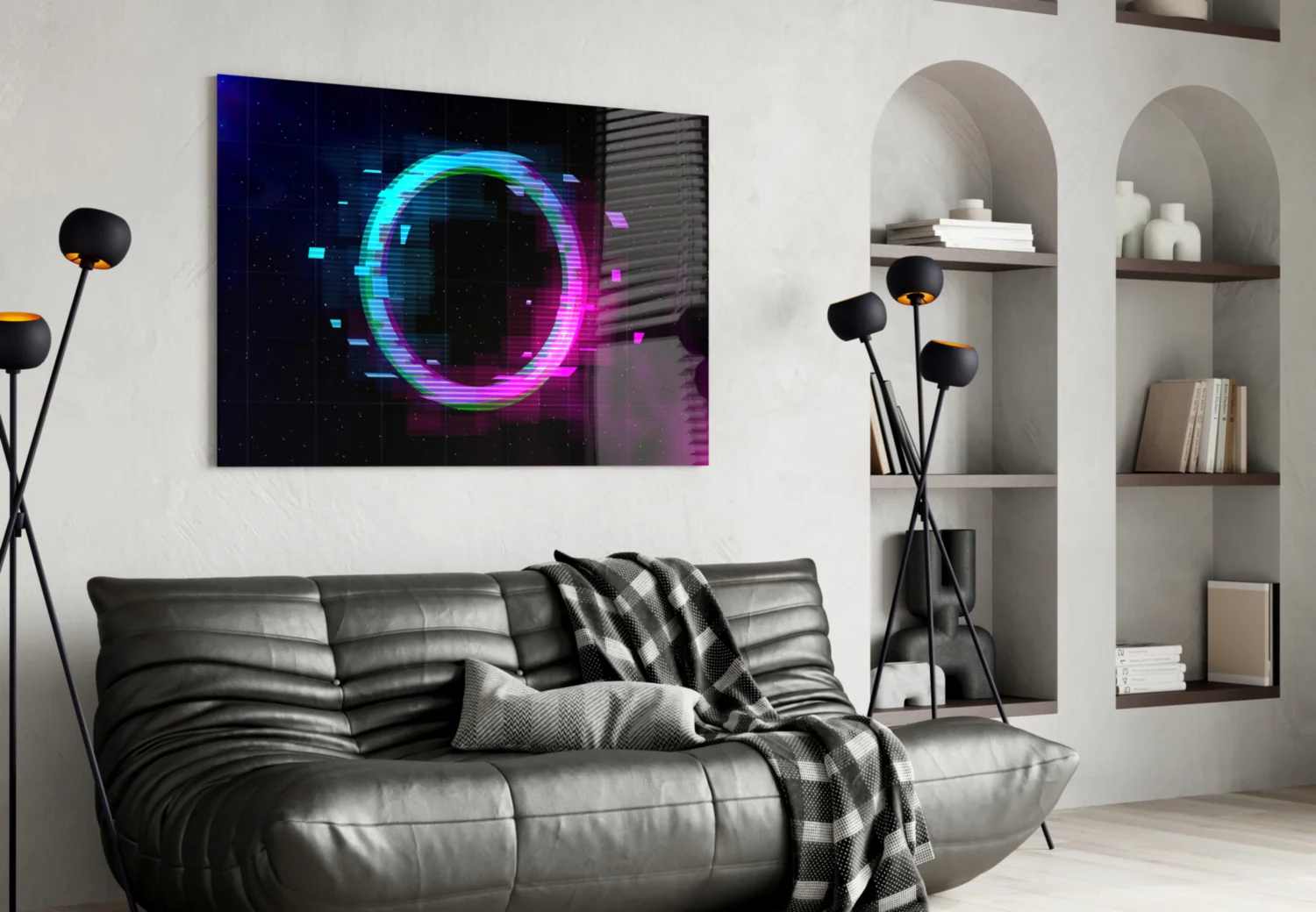 Neon Circle Glass Wall Art - Image 5