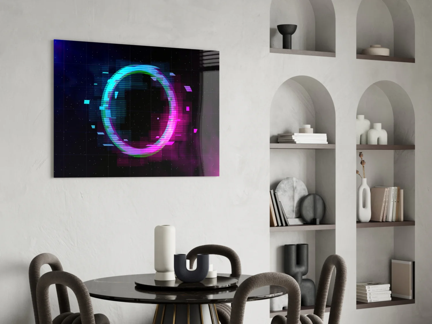 Neon Circle Glass Wall Art - Image 6