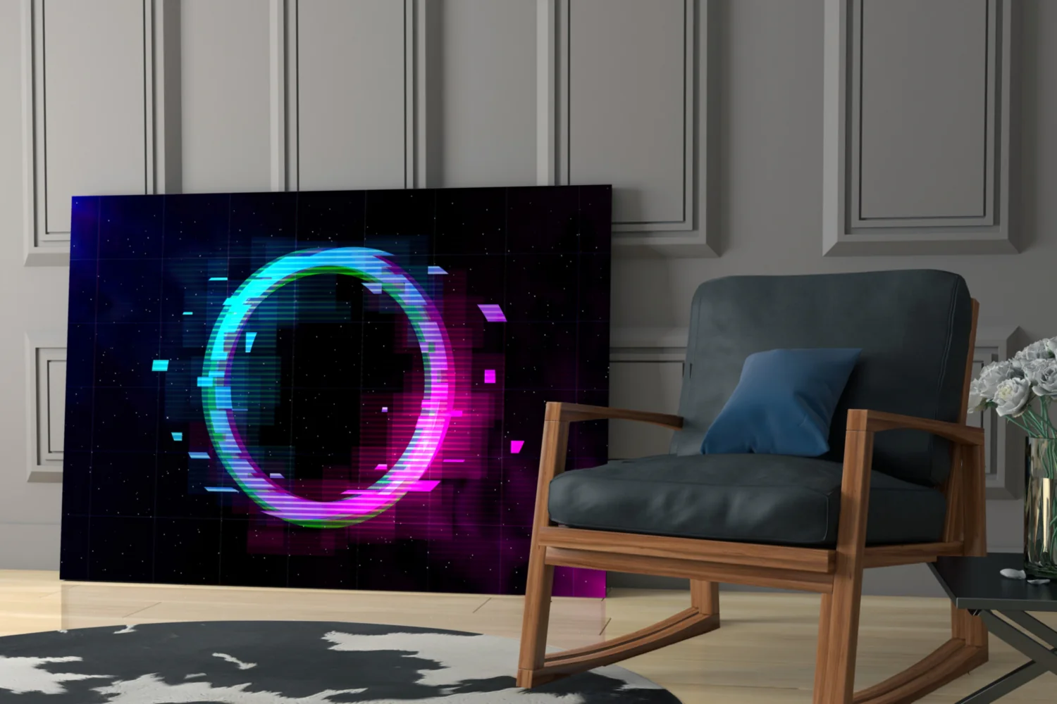 Neon Circle Glass Wall Art - Image 7