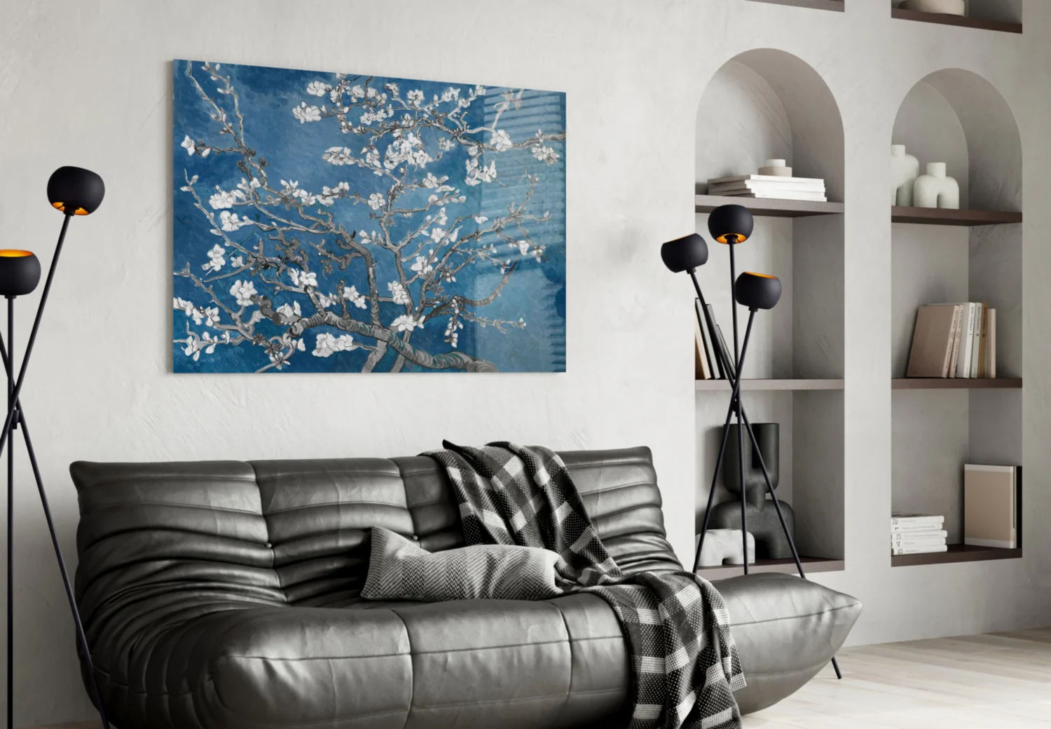 White Flowers Glass Wall Art - Image 5