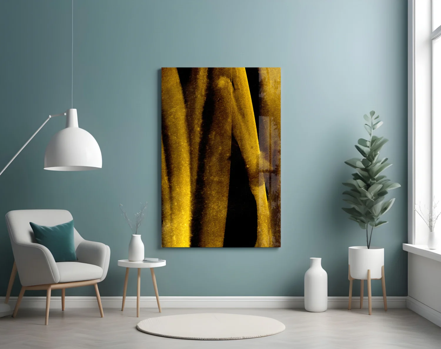Yellow Story Glass Wall Art - Image 5