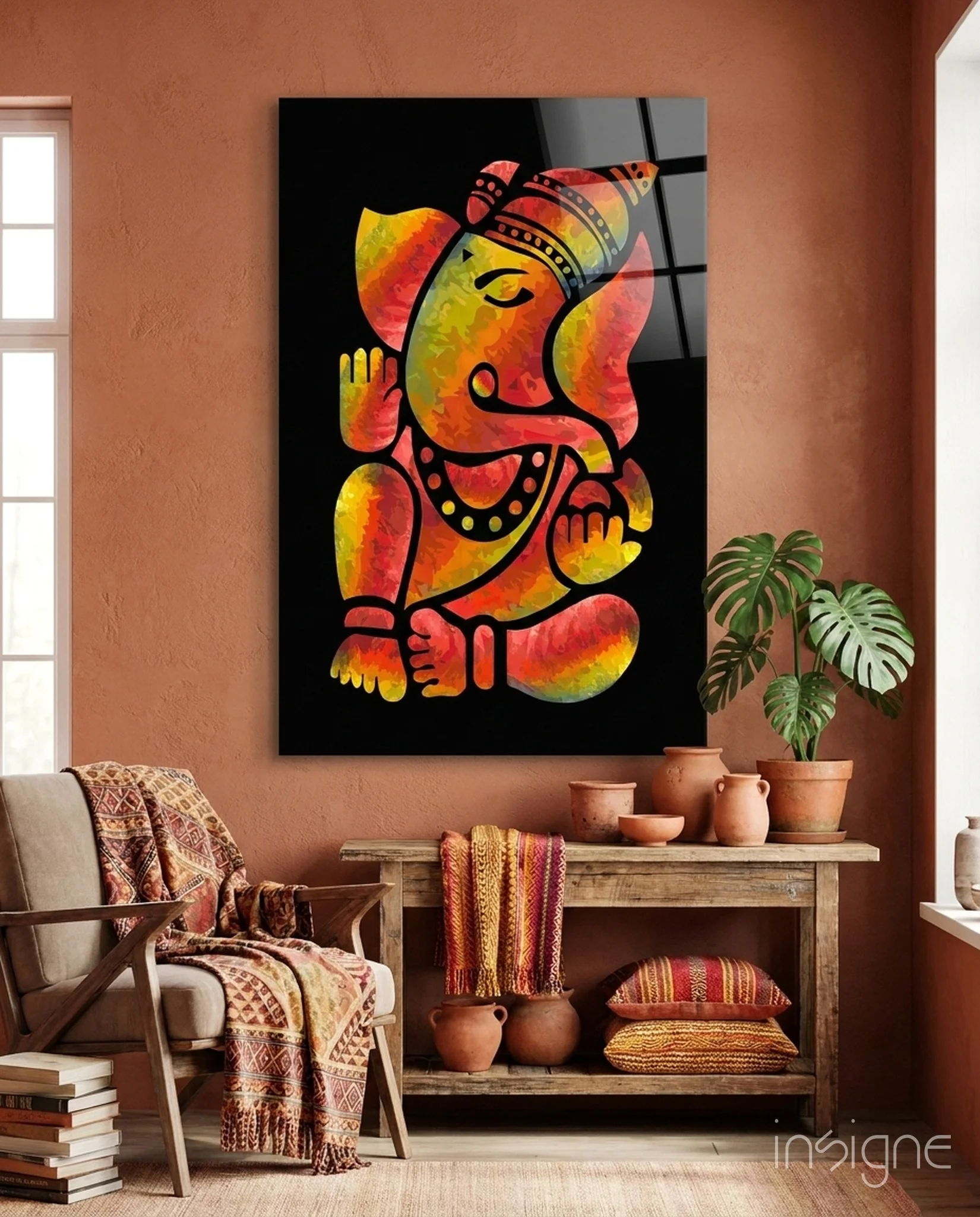 Ganesha Glass Wall Art