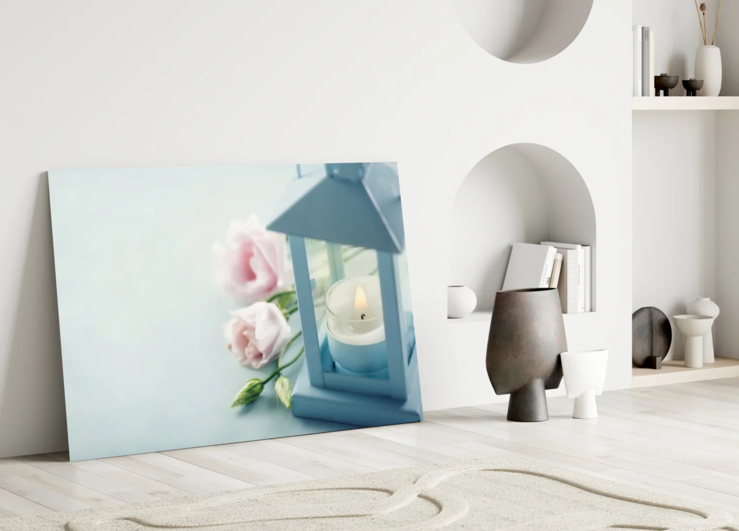 Candle & Rose Glass Wall Art - Image 4