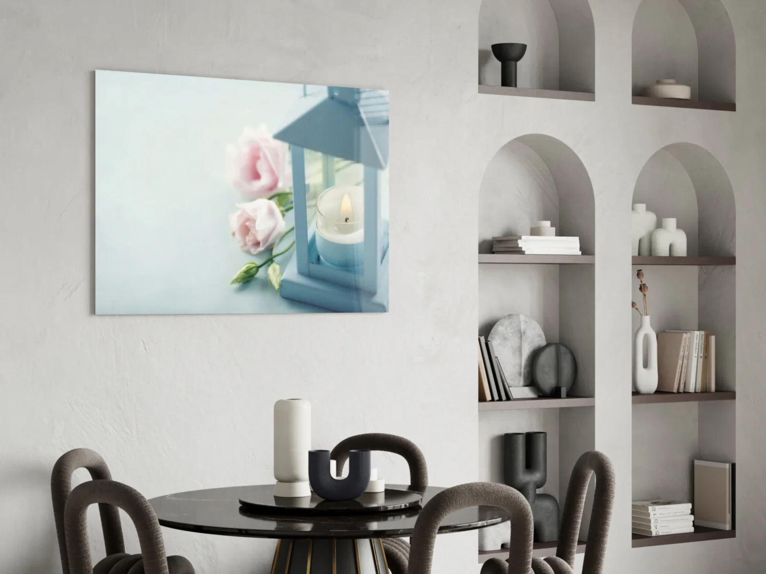 Candle & Rose Glass Wall Art - Image 6