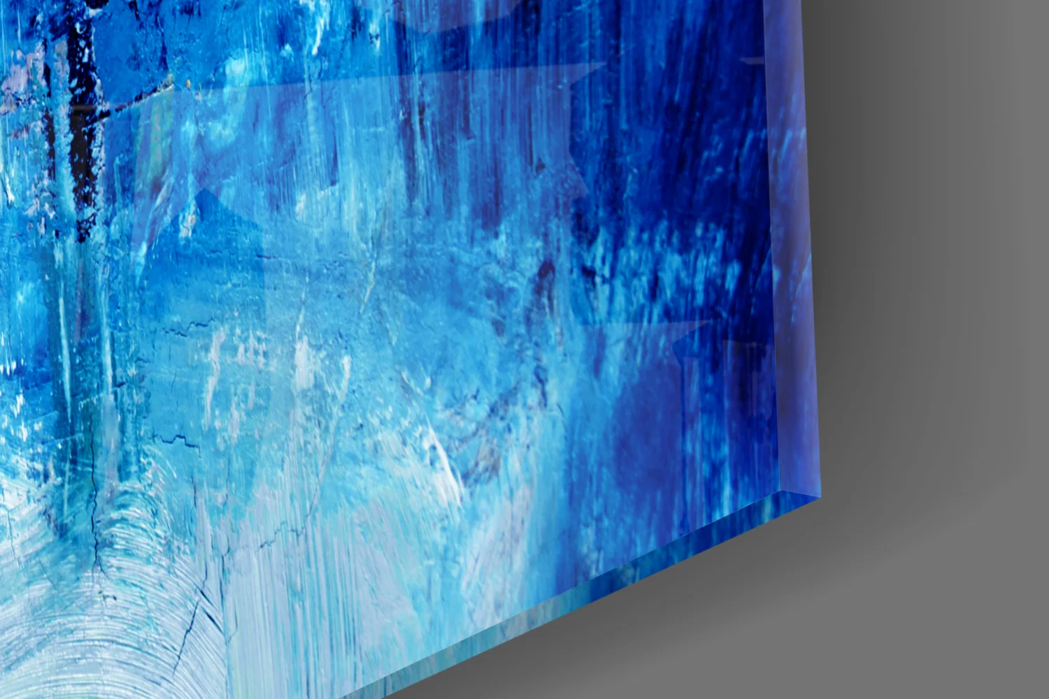 Cascading Blue Waterfall Glass Wall Art - Image 8