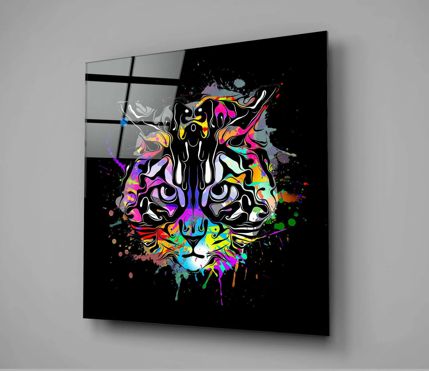 Cat Art Glass Wall Art - Image 3