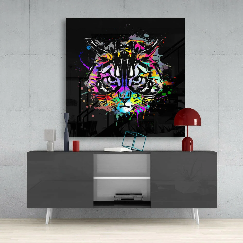 Cat Art Glass Wall Art - Image 4