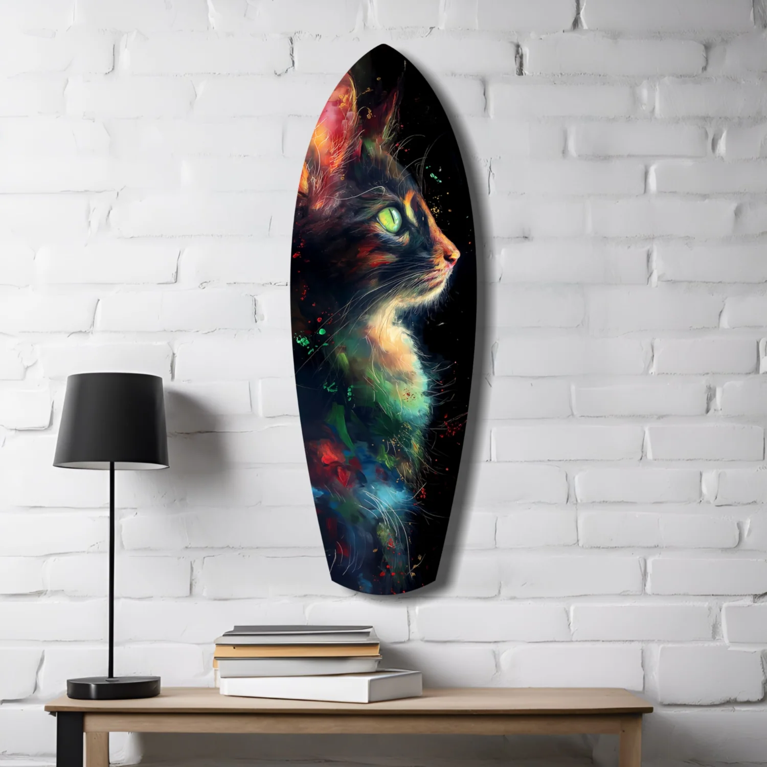 Celestial Cat Glass Wall Art - Image 4