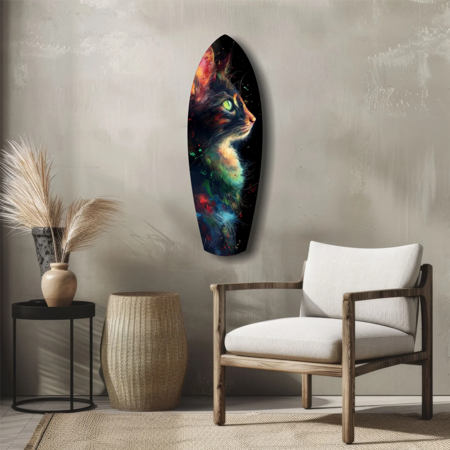 Celestial Cat Glass Wall Art - Image 5