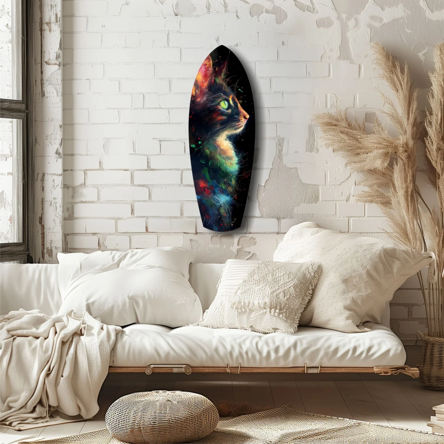 Celestial Cat Glass Wall Art - Image 6