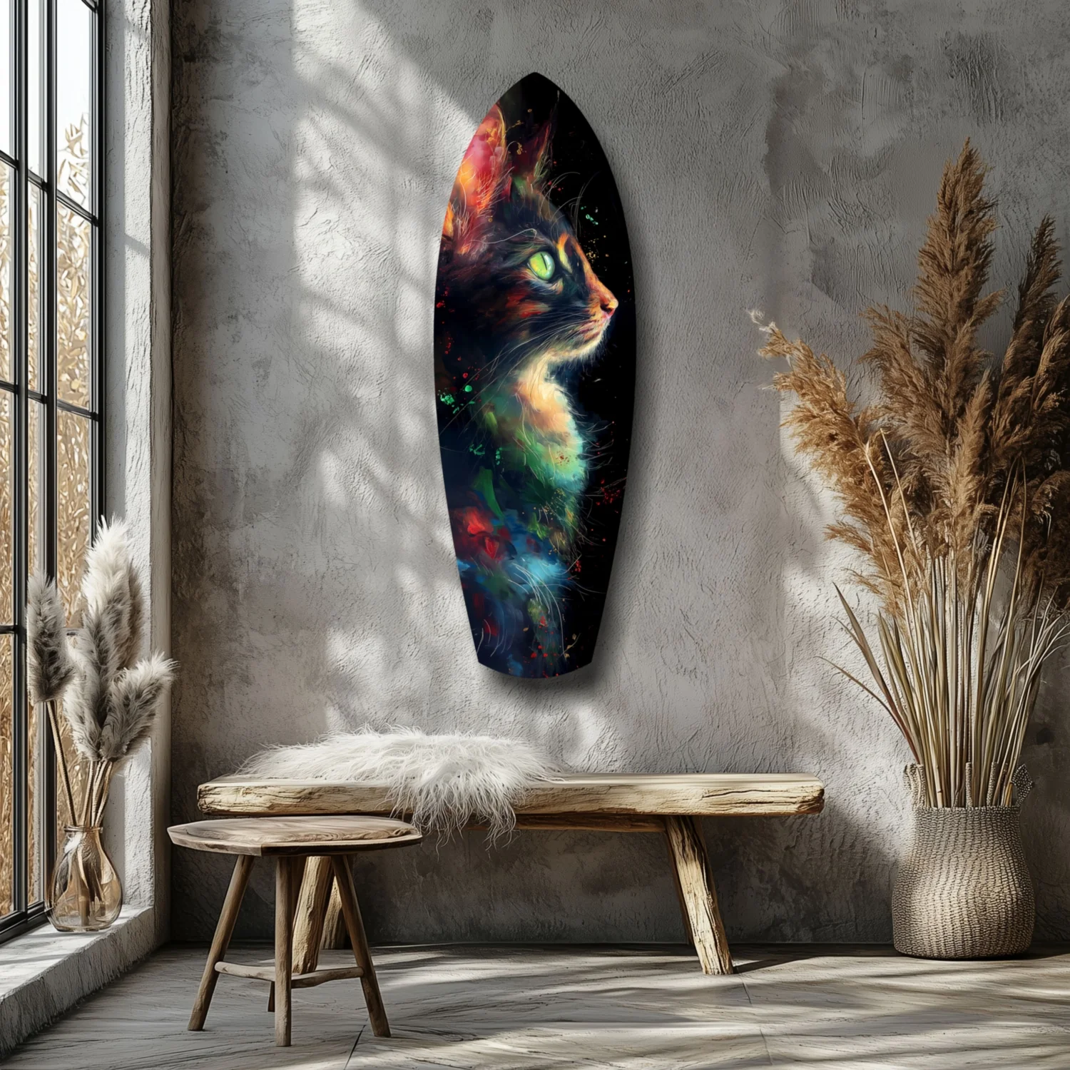 Celestial Cat Glass Wall Art - Image 7