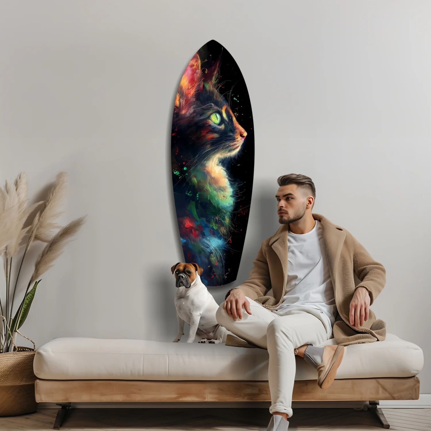 Celestial Cat Glass Wall Art - Image 9