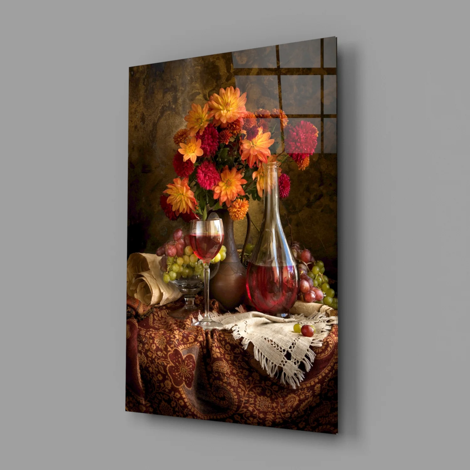 Chalice and Flowers Glass Wall Art - Image 2