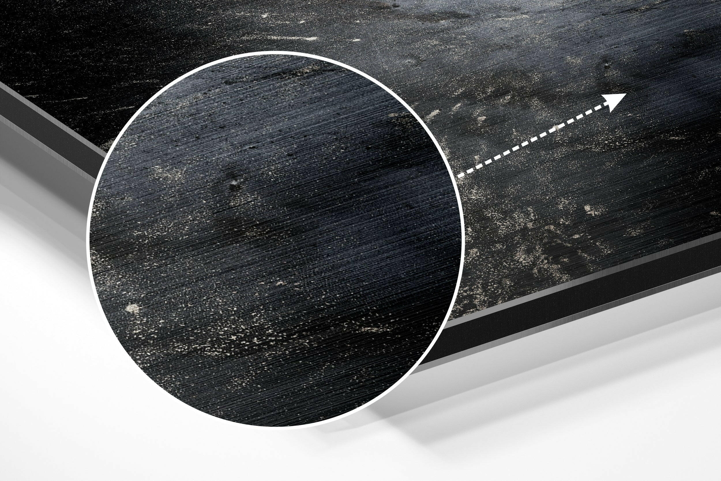 Charcoal Smoke Ink Brushed Aluminium Dibond Wall Art - Image 3