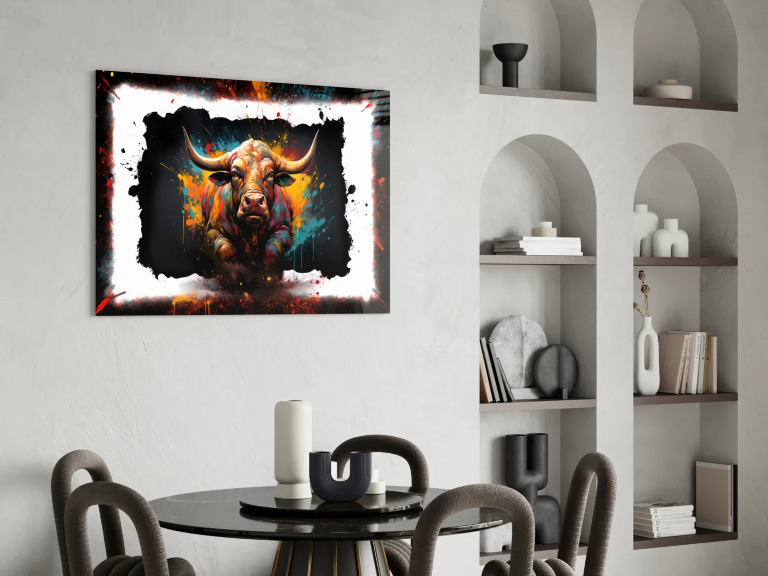 Charging Bull Torn Frame Glass Wall Art - Image 6