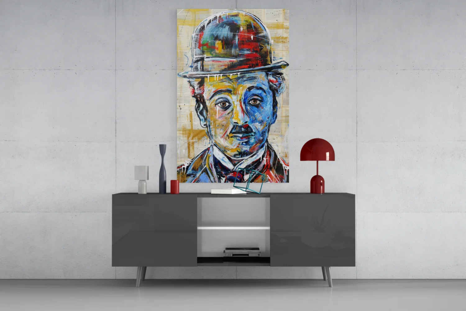 Bowler Hat Comedian Glass Wall Art - Image 8