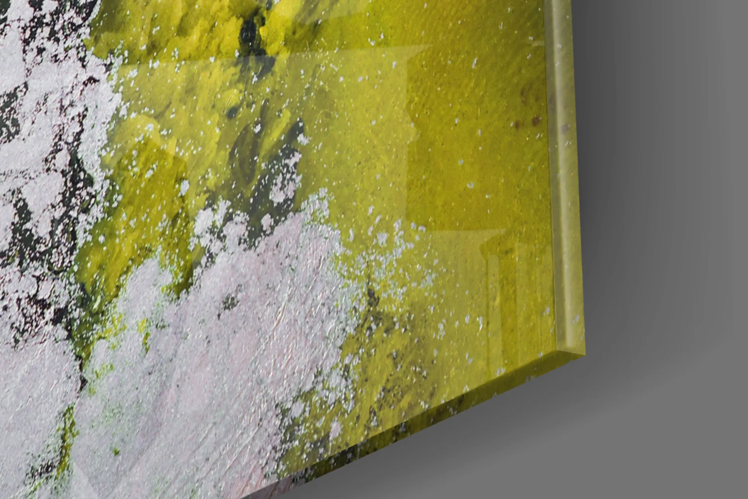 Chartreuse Lavender Ink Flow Glass Wall Art - Image 8