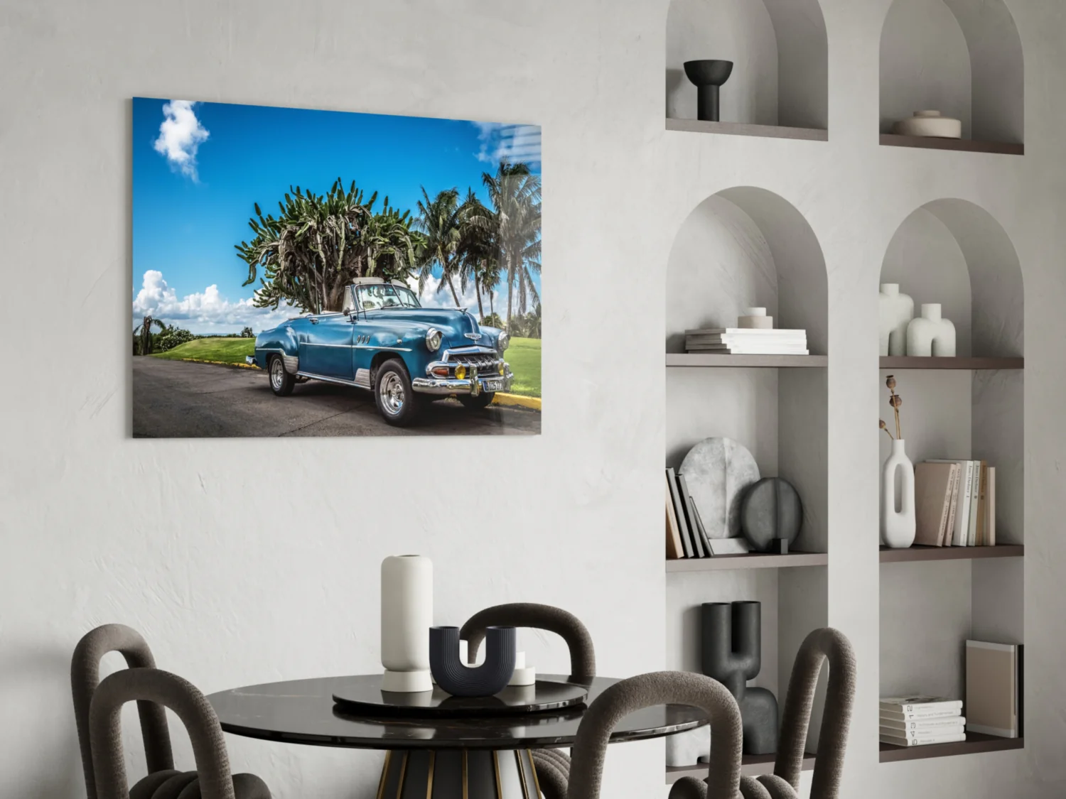 Vintage American Classic Car Glass Wall Art - Image 6