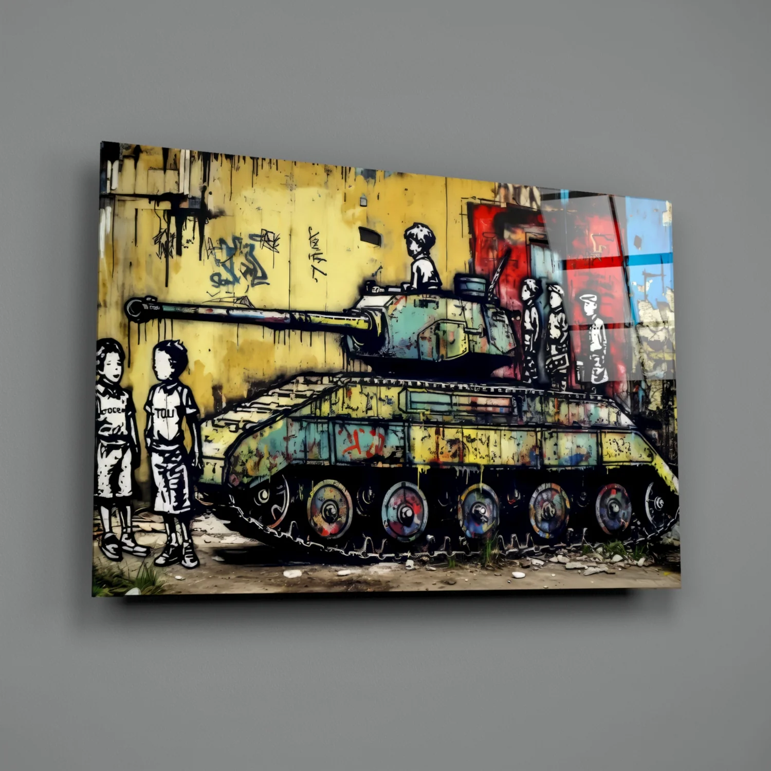 Children of War Glass Wall Art || Designer Collection - Image 2