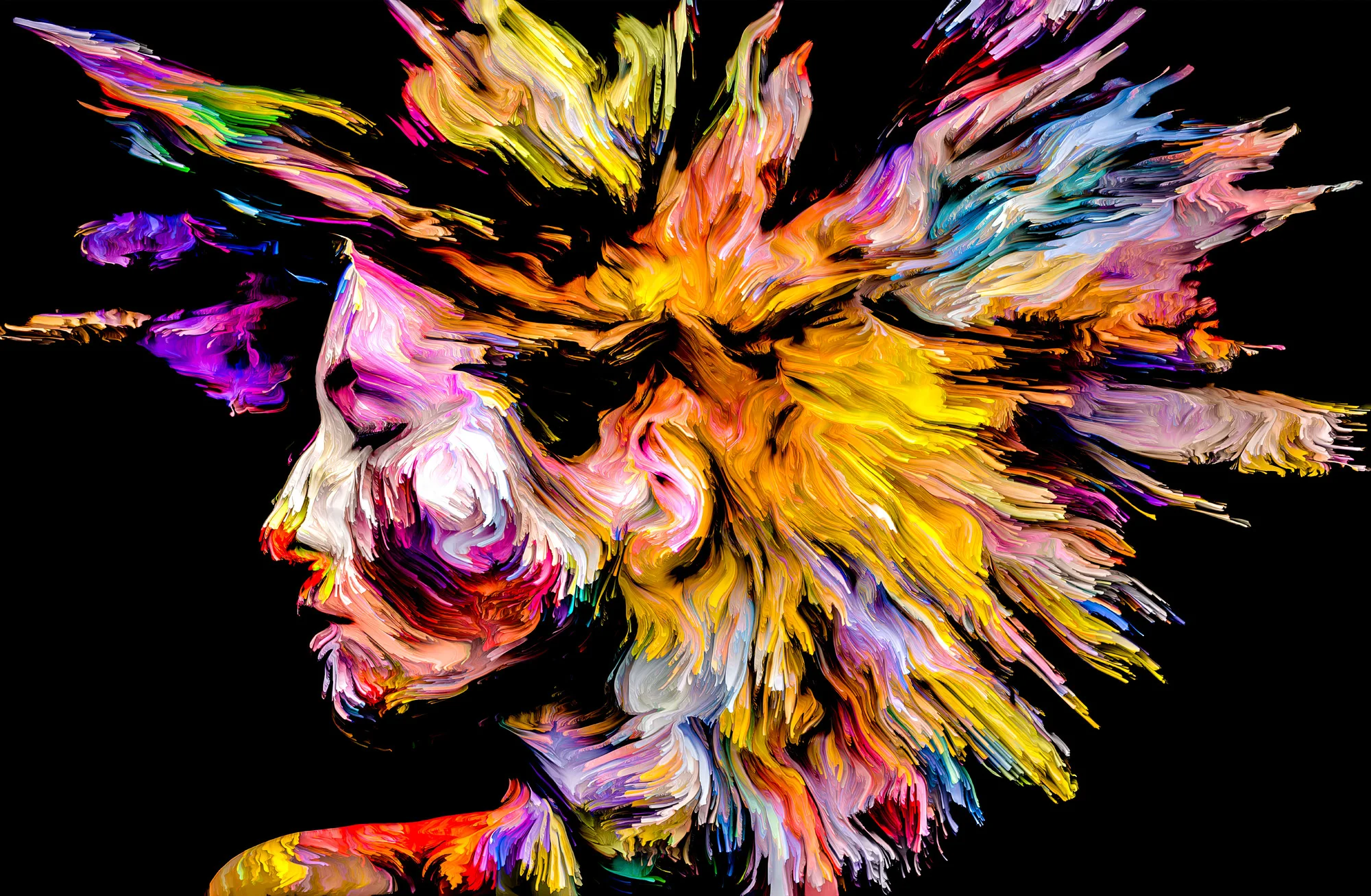 Chromatic Soul Radiance — 3D Haptic Embossed High-Gloss Luxury Wall Art
