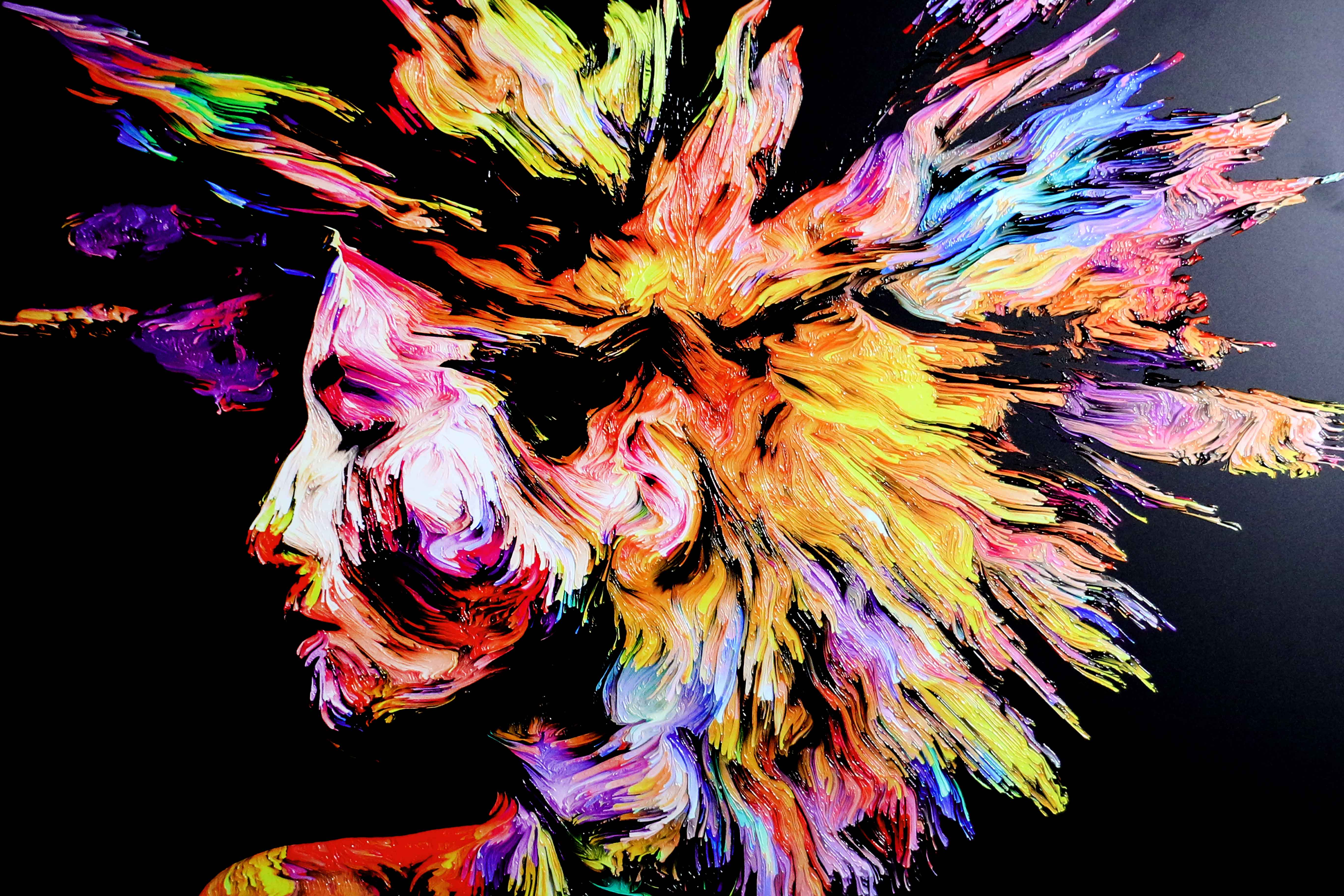 Chromatic Soul Radiance — 3D Haptic Embossed High-Gloss Luxury Wall Art - Image 3