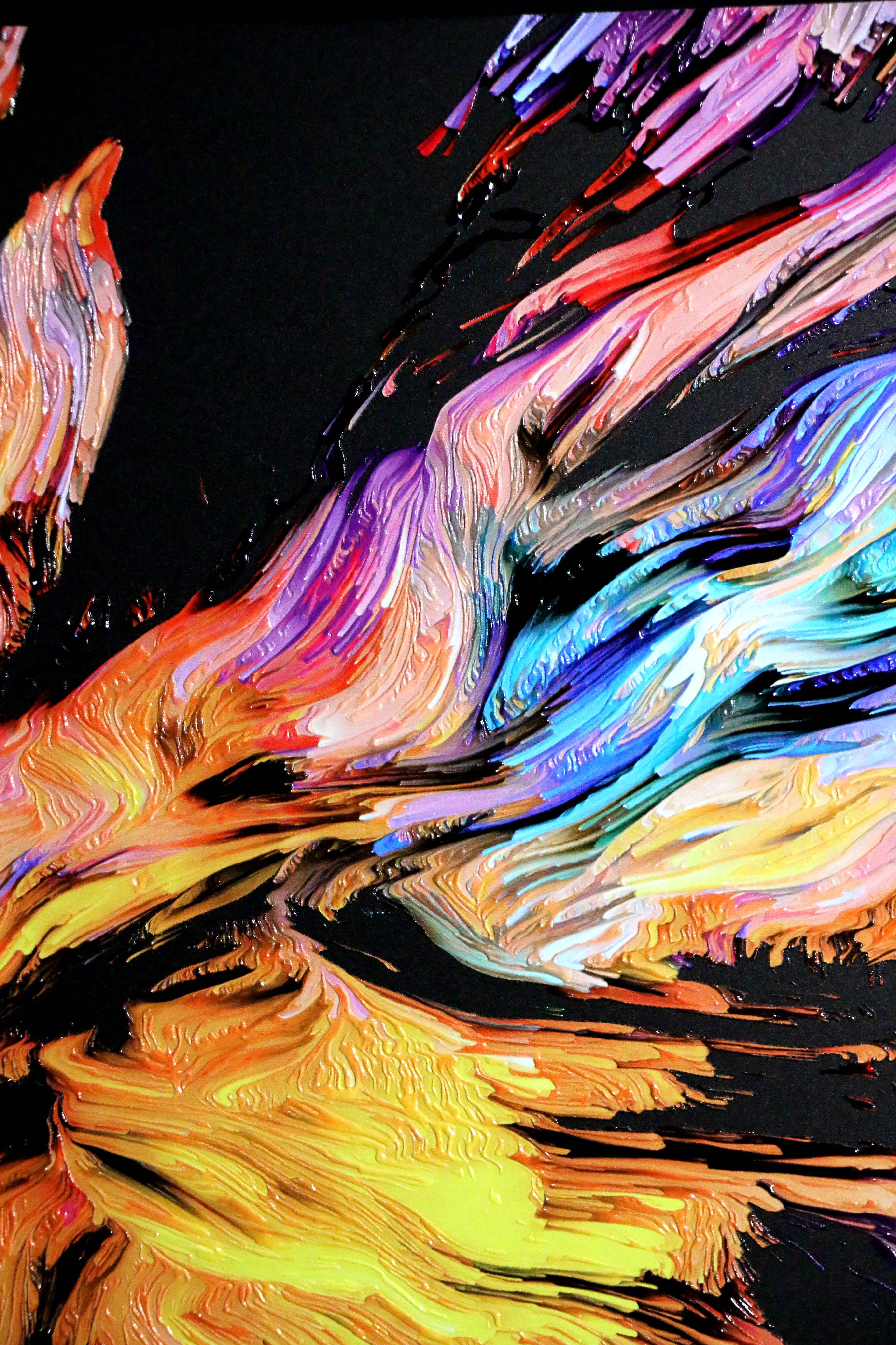 Chromatic Soul Radiance — 3D Haptic Embossed High-Gloss Luxury Wall Art - Image 8