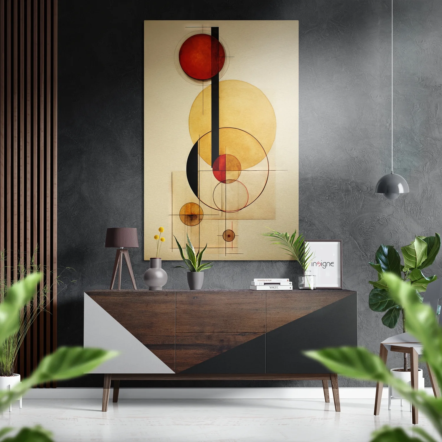 Circles Brushed Aluminum Dibond Wall Art