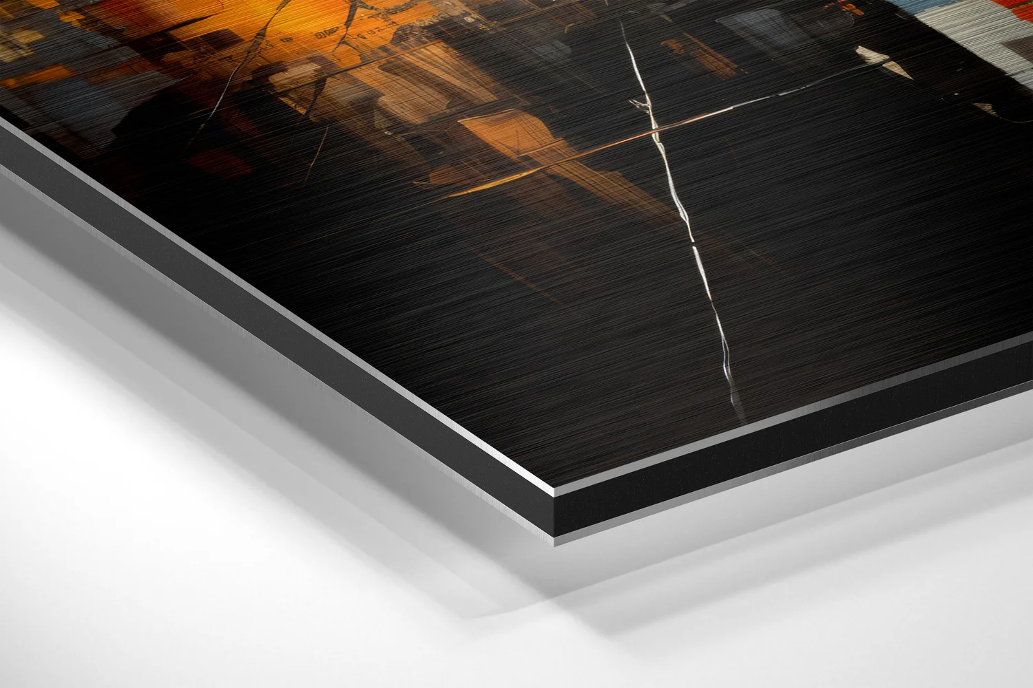 City at Night Brushed Aluminum Dibond Wall Art - Image 2