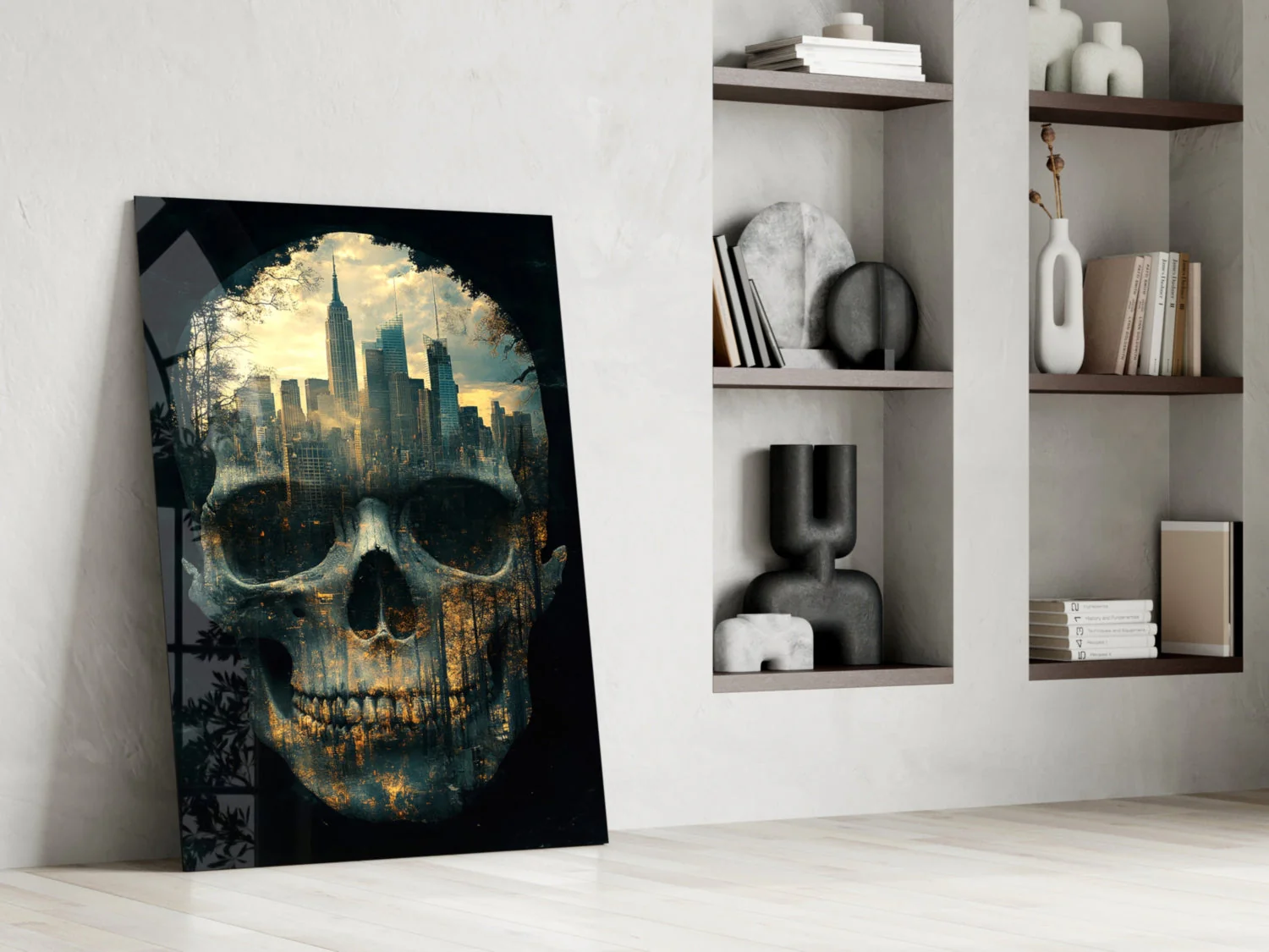 City Skull Glass Wall Art || Designer Collection - Image 6