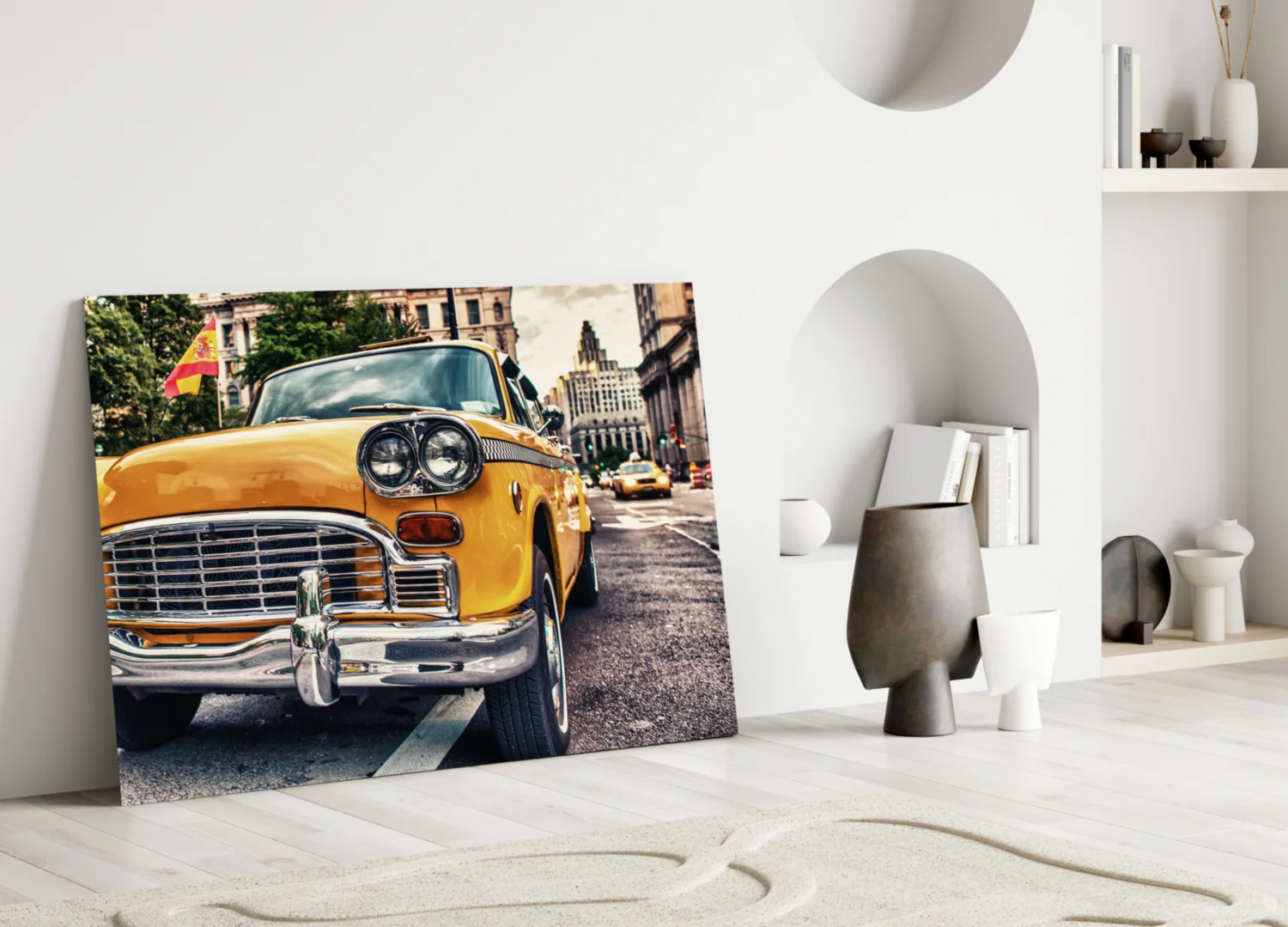 Classic Taxi Glass Wall Art - Image 3