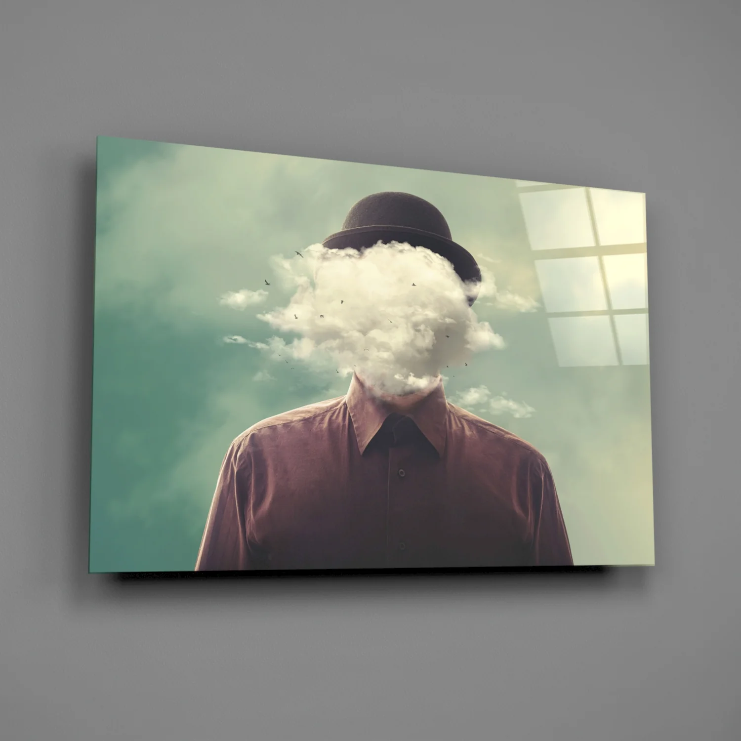 Cloud Man Glass Wall Art - Image 2