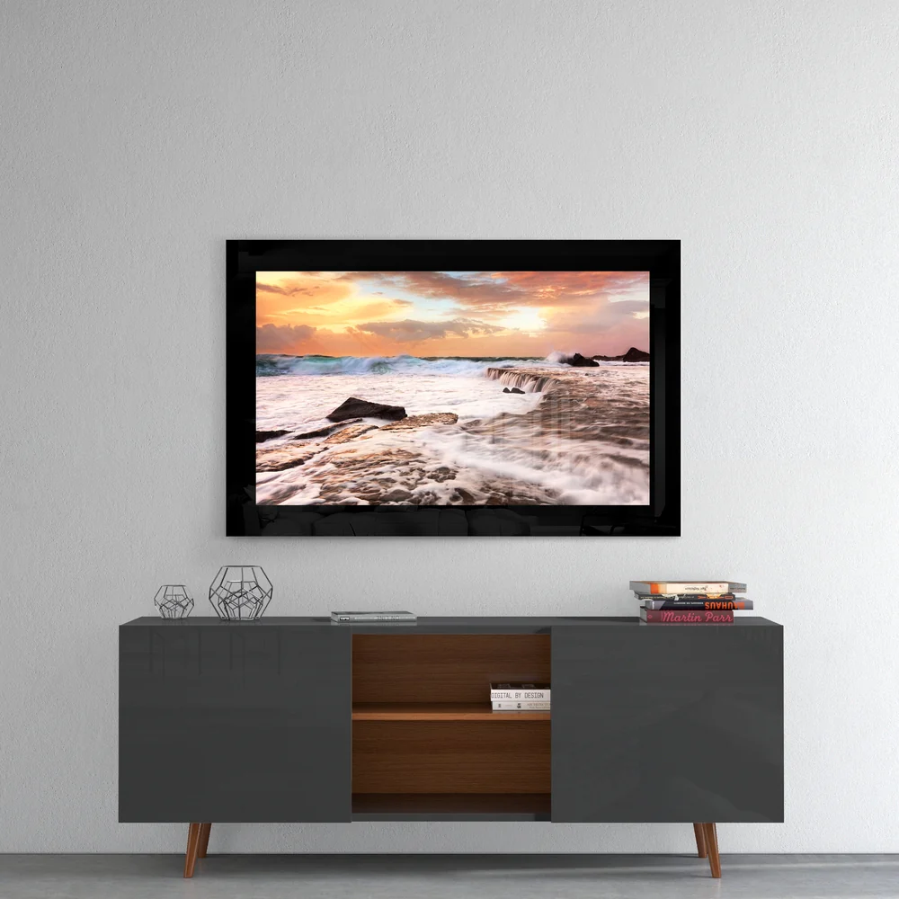 Cloudy Waves Glass Wall Art - Image 4