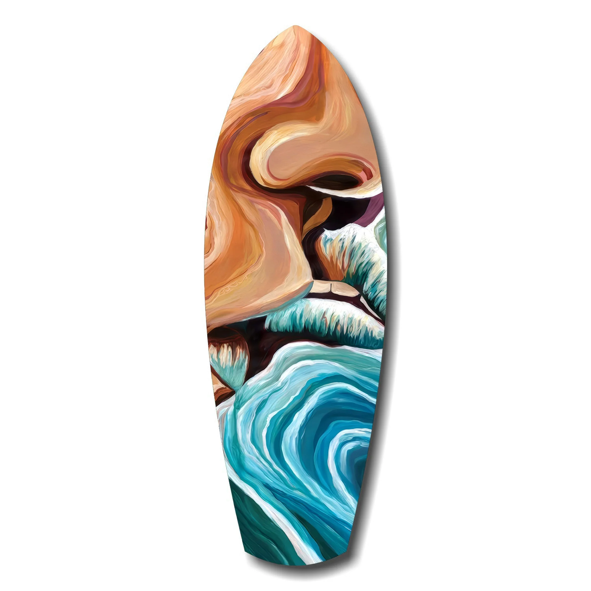 Coastal Cliffs Painterly Ocean Wave Glass Wall Art