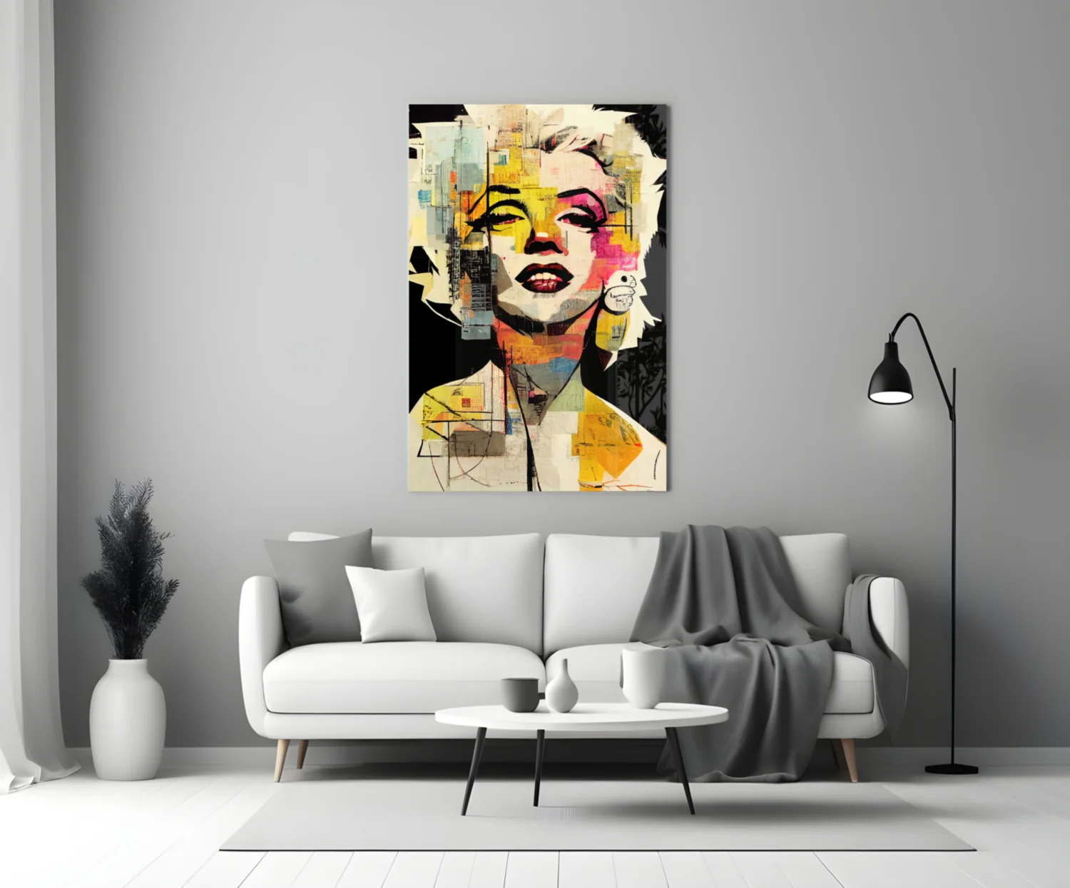 Collage Blonde Icon Pop Glass Wall Art - Image 4