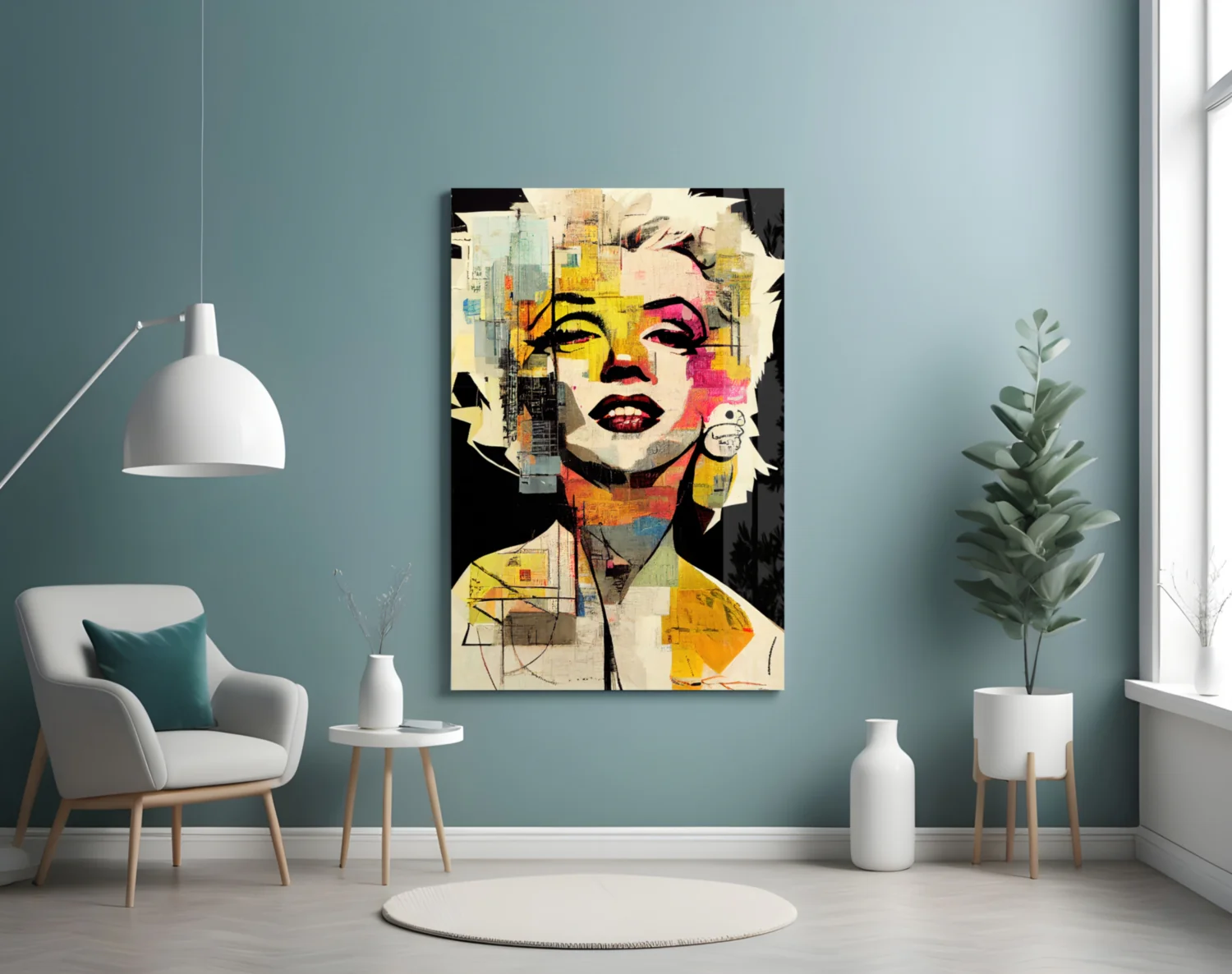 Collage Blonde Icon Pop Glass Wall Art - Image 5