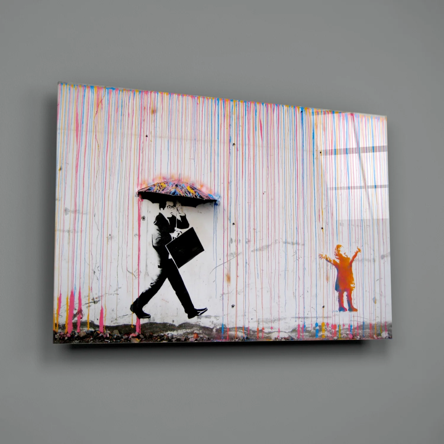 Color of Rain Street Stencil Glass Wall Art - Image 3