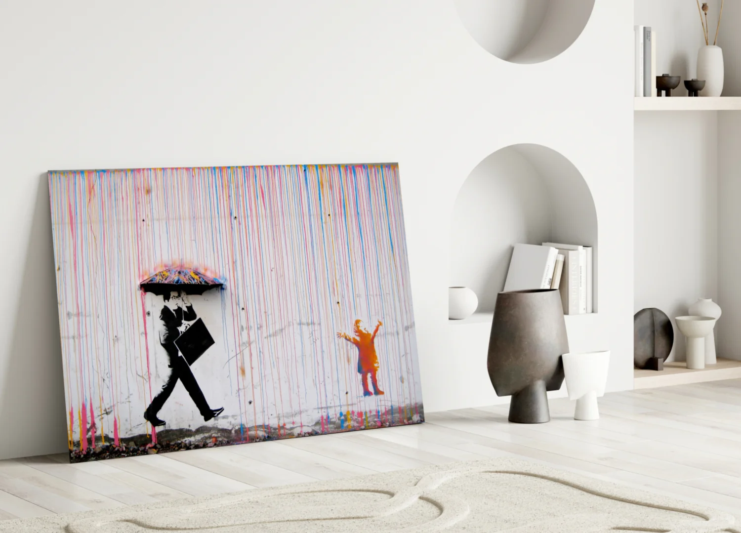 Color of Rain Street Stencil Glass Wall Art - Image 4