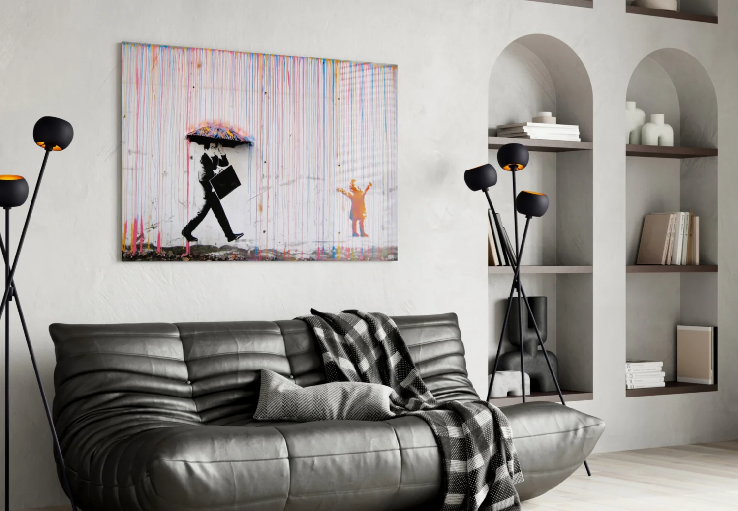 Color of Rain Street Stencil Glass Wall Art - Image 5