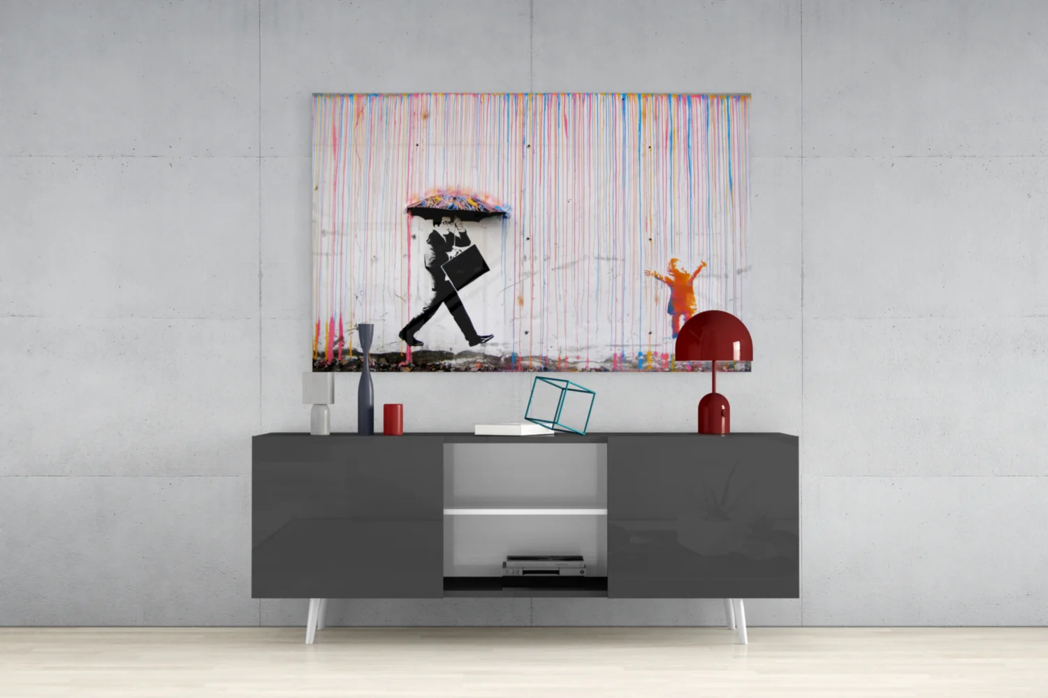 Color of Rain Street Stencil Glass Wall Art - Image 9