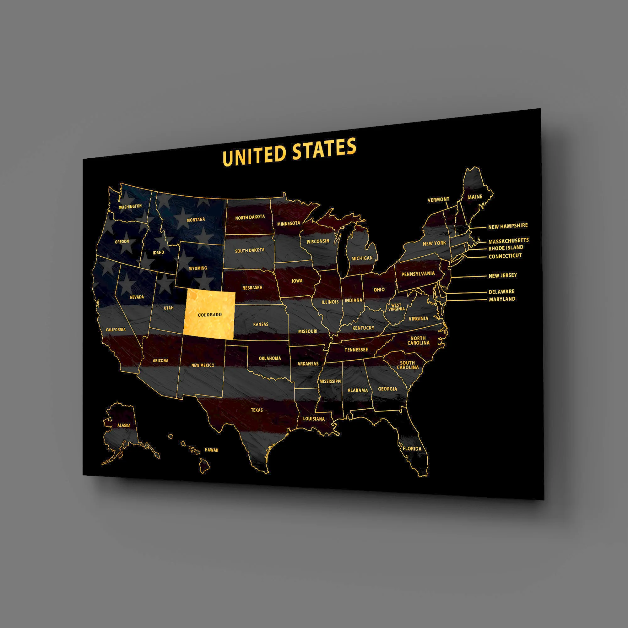 Colorado State Map — Haptic 3D Embossed Metal Wall Art - Image 3