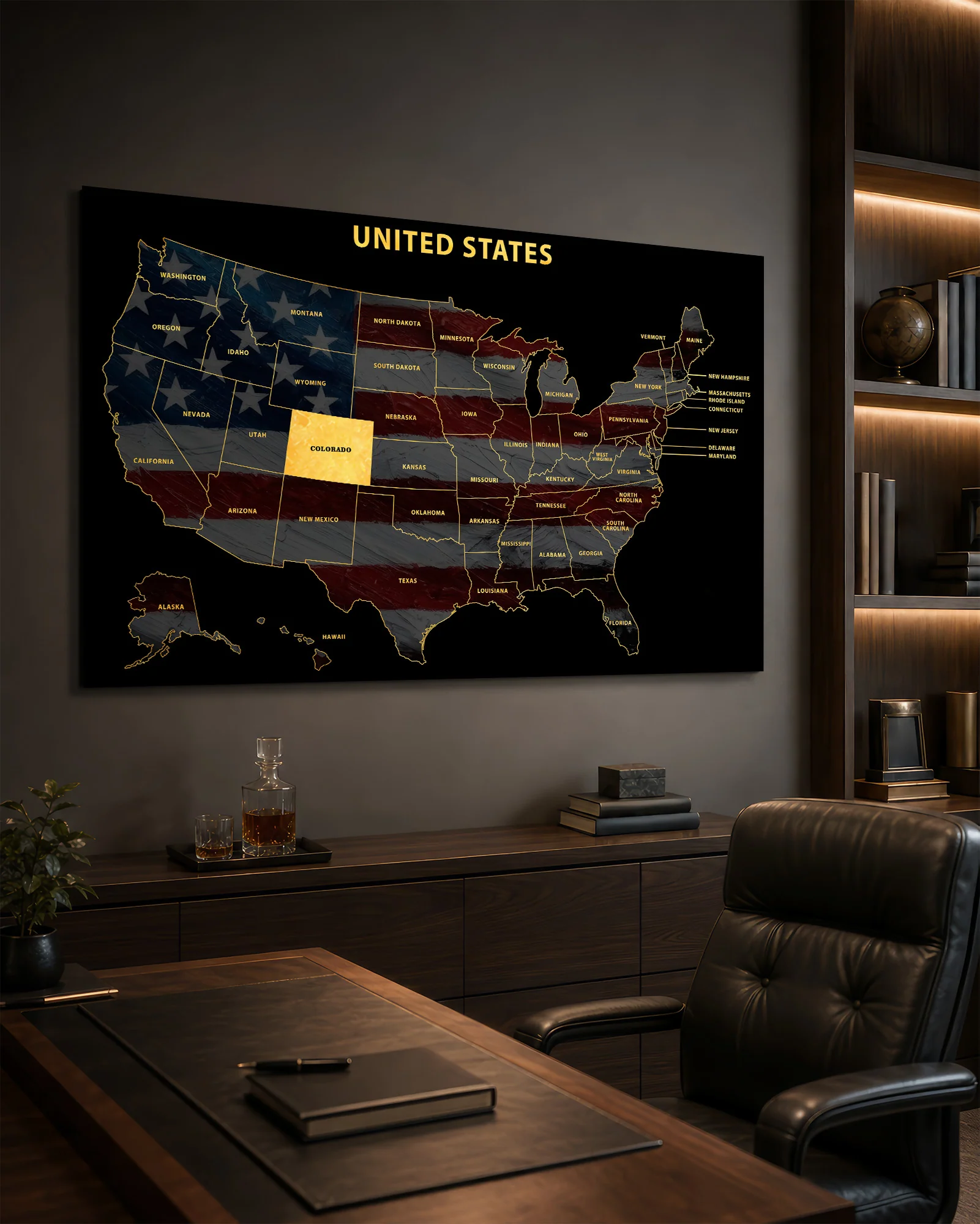 Colorado State Map — Haptic 3D Embossed Metal Wall Art - Image 4