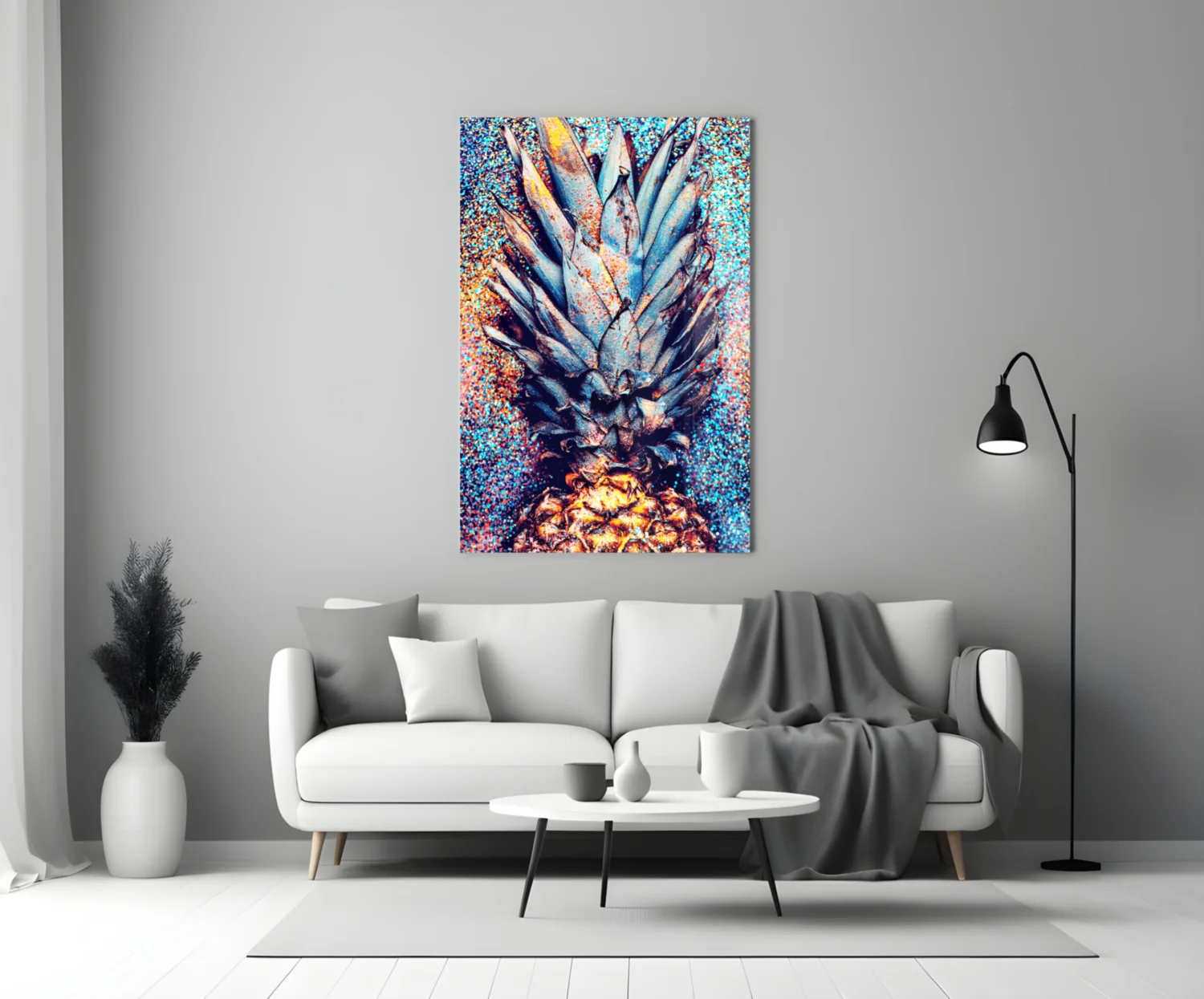 Colored Pineapple Glass Wall Art - Image 3