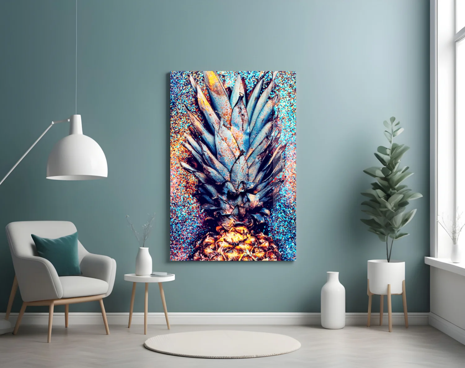 Colored Pineapple Glass Wall Art - Image 4