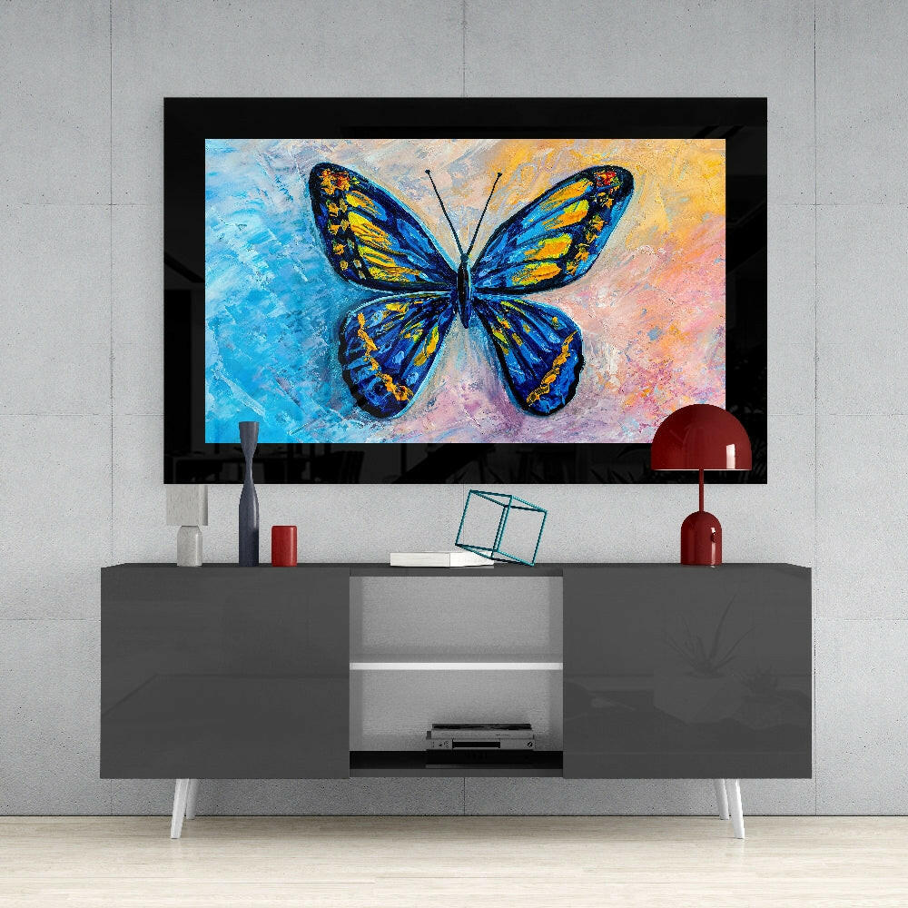 Colorful Butterfly Glass Wall Art - Image 4