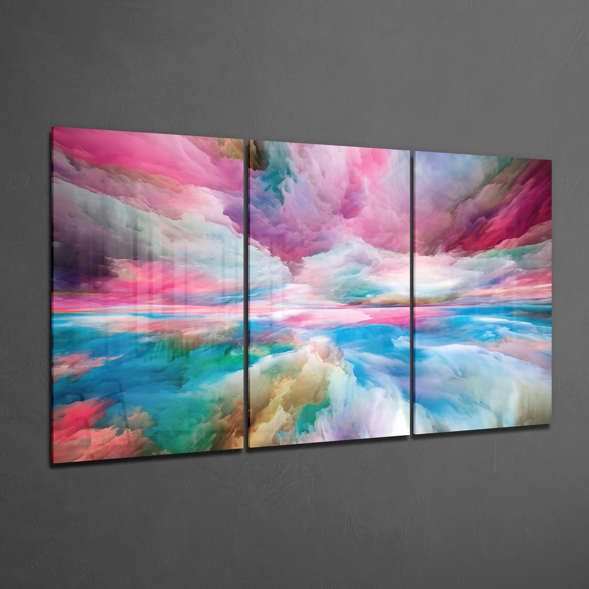 Colorful Clouds Glass Wall Art - Image 2